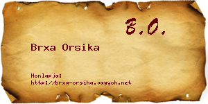 Brxa Orsika névjegykártya